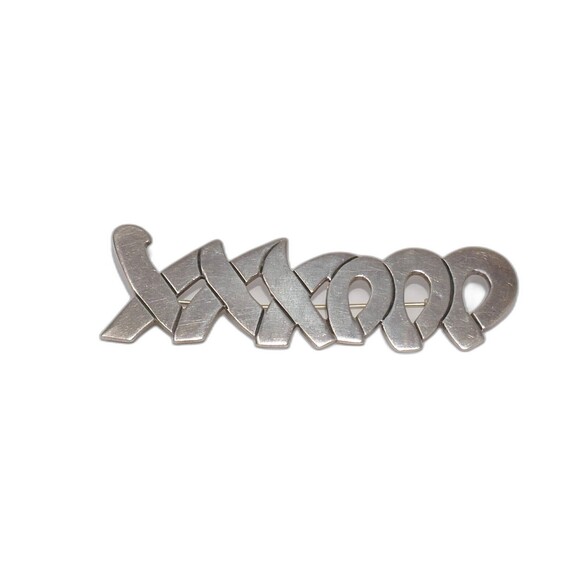 Mexican TS 01 Silver XO Love Kisses Brooch Pin - Picture 2 of 7